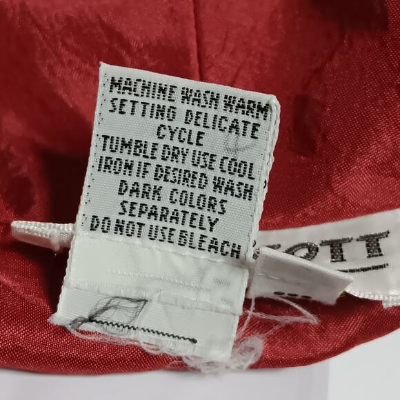 Vintage Kelly Scott Size 14 Burn Red Button Down Shirt Collared Silky Long Sleev - Picture 8 of 8